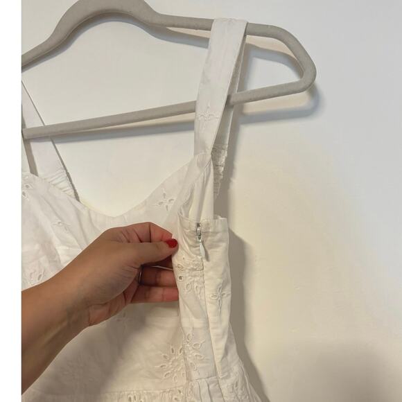 NWT J.Crew Eyelet Midi Dress In White Size 4 - Picture 7 of 9